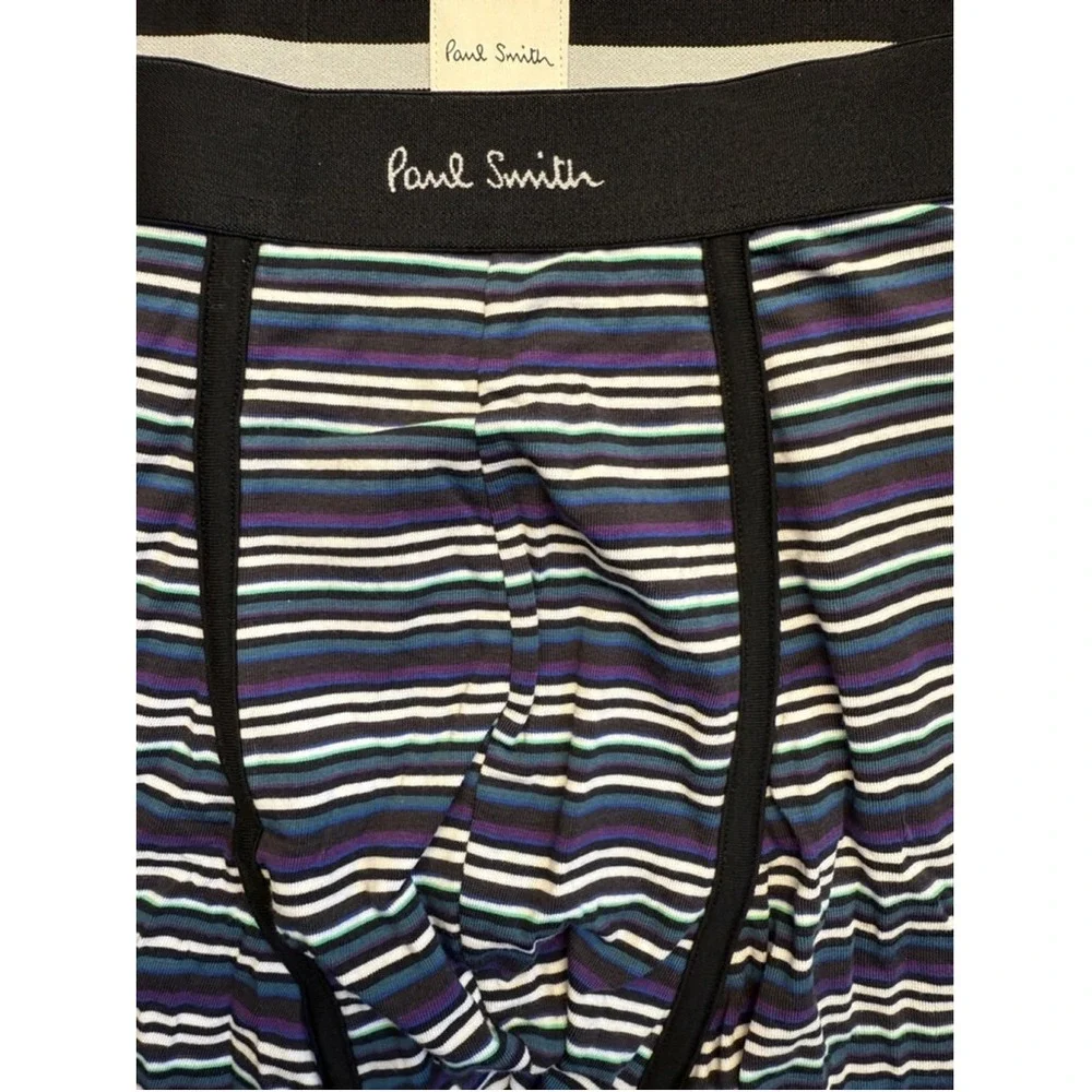 Paul Smith‎ Mens XXL Boxer Briefs Organic Cotton Blue Striped Long Trunk 2XL NWT